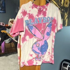 PLAYBOY Pink and White Kids T-Shirt